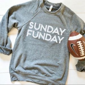 SUNDAY FUNDAY HEATHER GREY GRAPHIC SWEATSHIRT